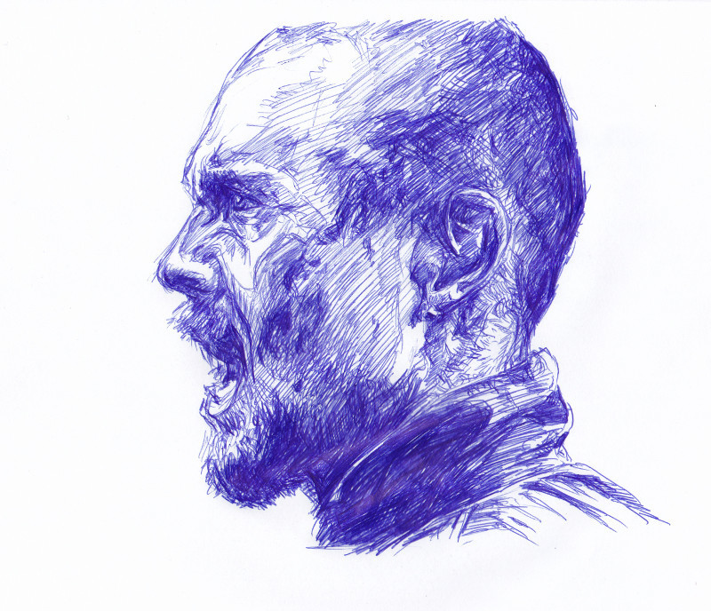 sketch - Flint in the tell your governor scene, Black Sails